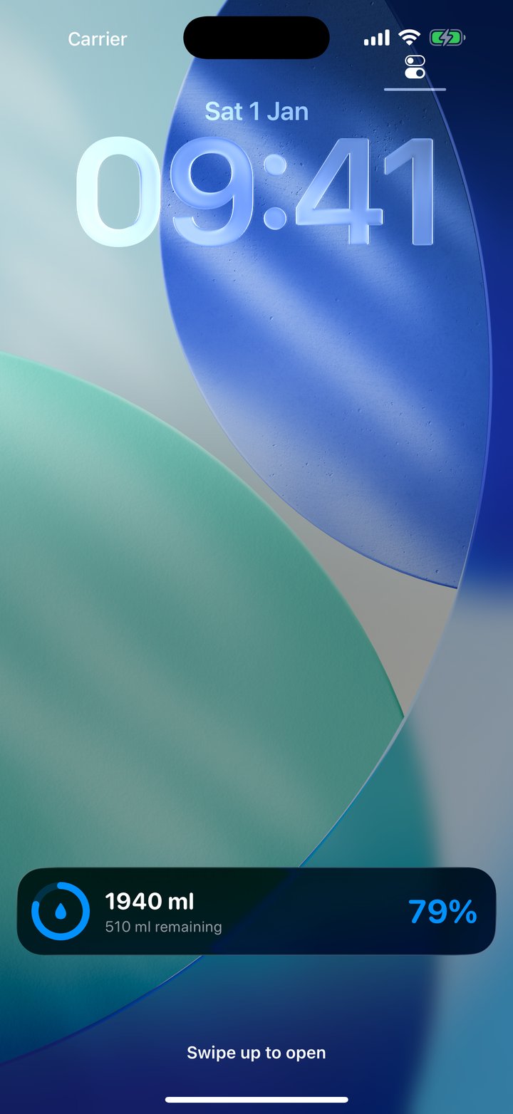 Hydrivity Live Activity on the iPhone Lock Screen